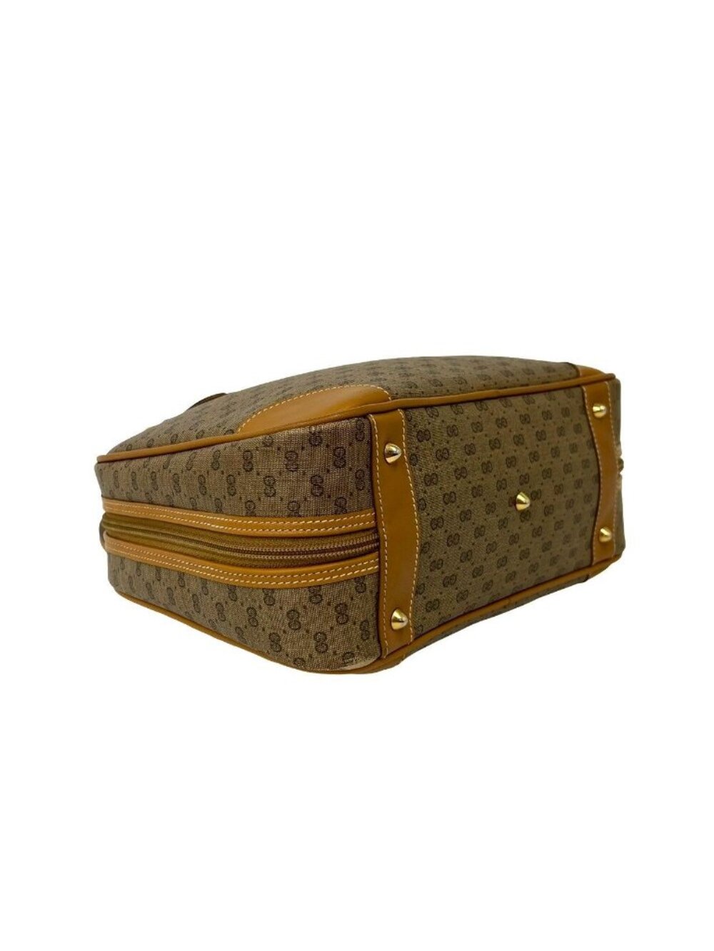 Gucci Vintage Micro GG Leather Mini Boston Bag Brown Camel - Picture 7 of 10